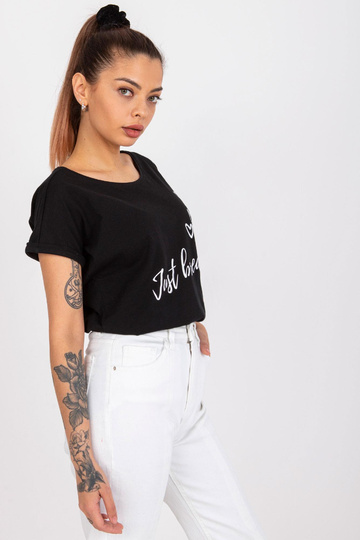 Melns T-krekls ar kokvilnas...