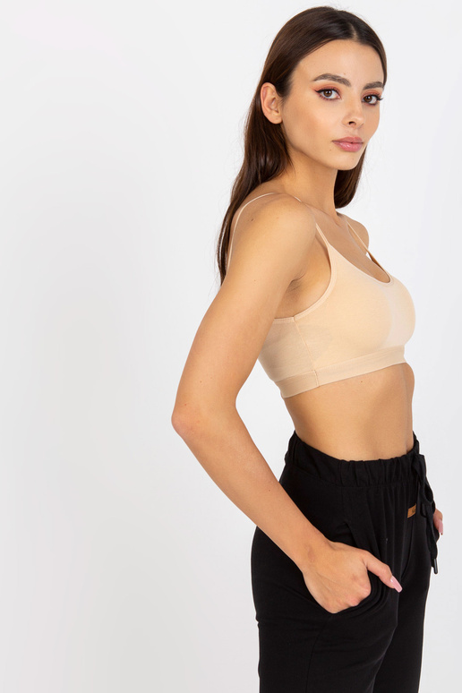 Bēšs sporta tops ar lencītēm