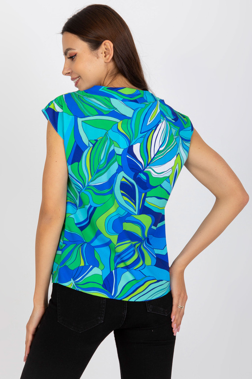 Zila un zaļa brīva blūze ar RUE PARIS...