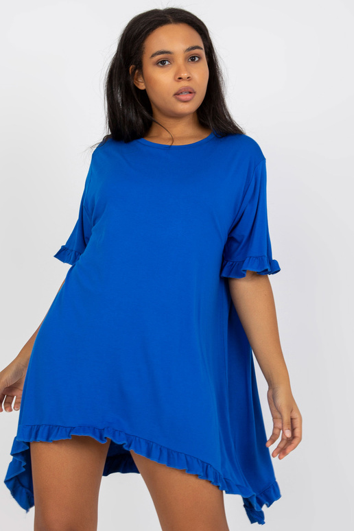 Tumši zila liela izmēra mini kleita...