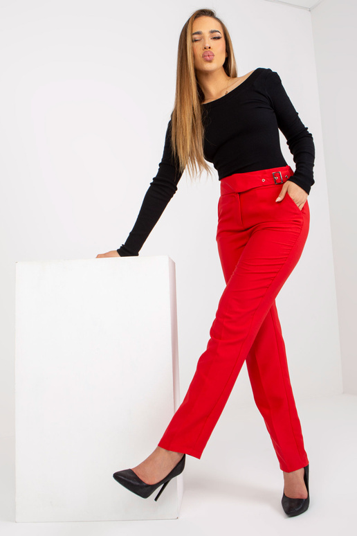 Sarkanas elegantas auduma bikses ar... Sarkanas elegantas auduma bikses ar...