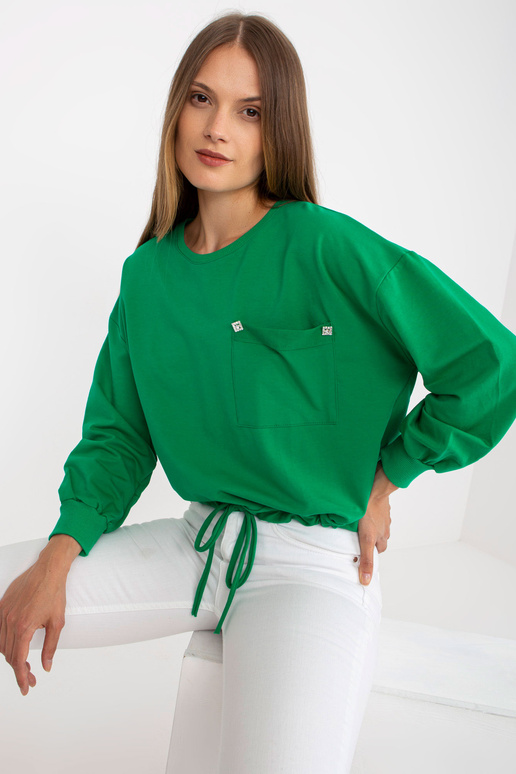 Zaļa kokvilnas kapuce ar rievojumu... Zaļa kokvilnas kapuce ar rievojumu...