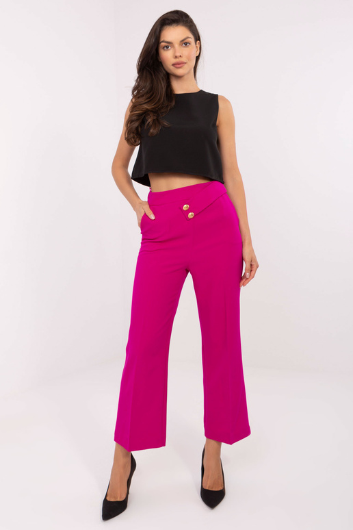 Fuksijas krāsas platas auduma bikses...