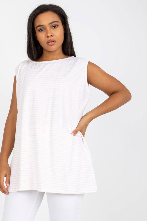 Balts un rozā plus izmēra kokvilnas...