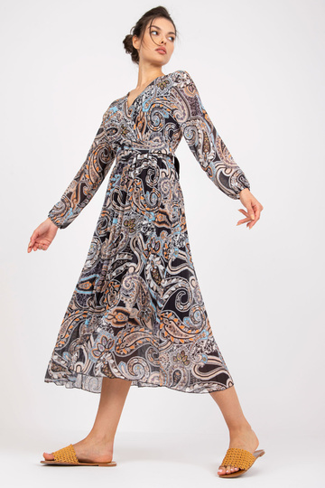 Melna kroku Midi kleita ar...