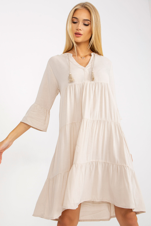 Gaiši bēša oversize kleita ar...