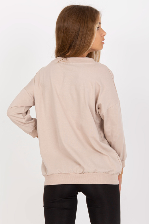 Bēša kokvilnas blūze ar kabatu