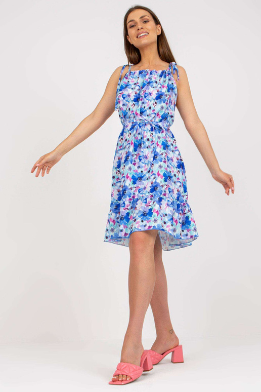 Balta un zila kleita ar volāniem RUE...