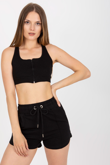 Melns kokvilnas crop top...