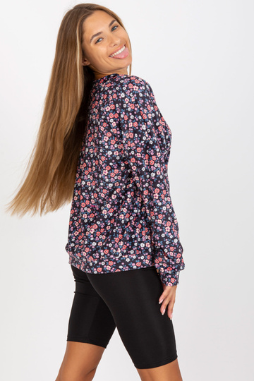 Tumši zila velūra blūze ar...