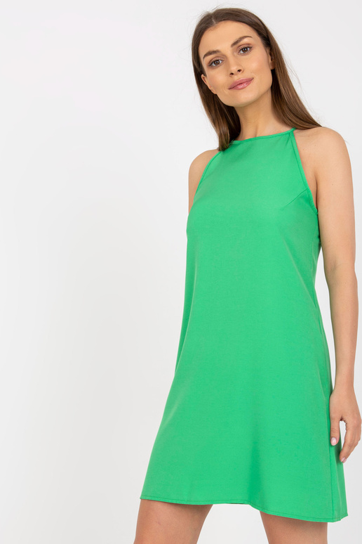 Zaļa minikleita vasarai ar lencītēm...