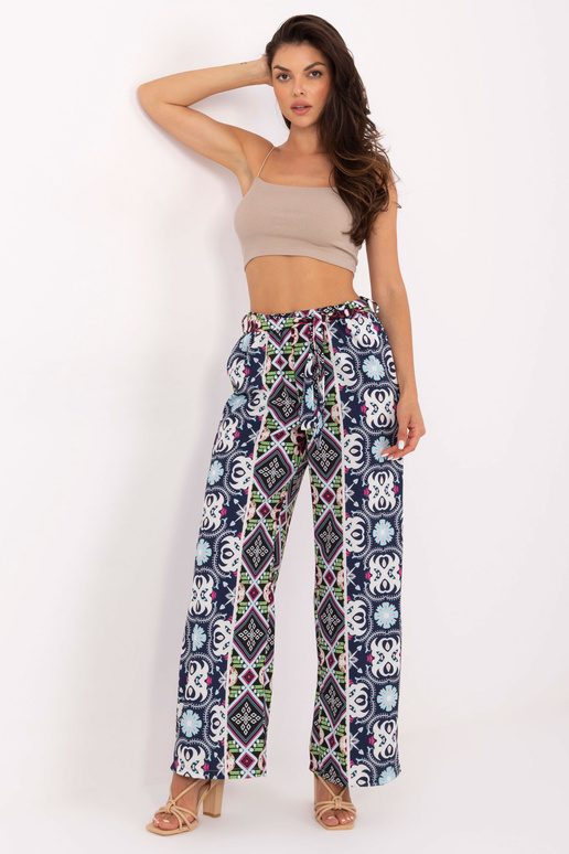 Melnas plata raksta auduma bikses