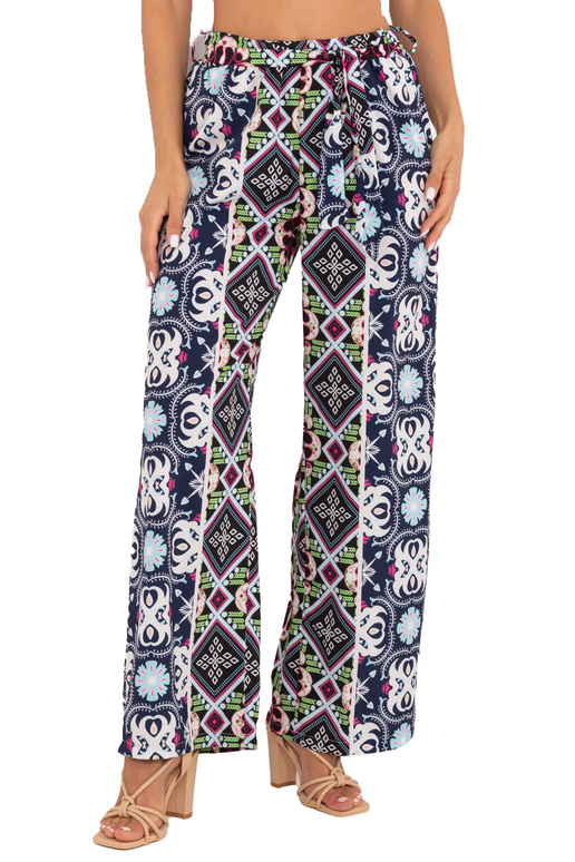 Melnas plata raksta auduma bikses