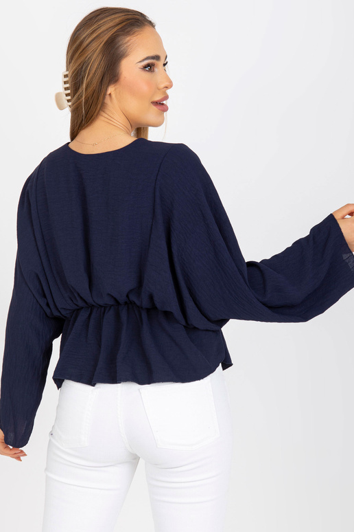 Tumši zila viena izmēra blūze ar V...