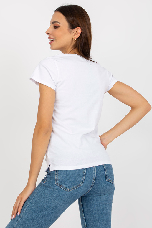 Balts vienkāršs T-krekls ar V veida...