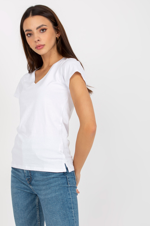 Balts vienkāršs T-krekls ar V veida...