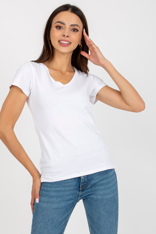 Balts vienkāršs T-krekls ar V veida...