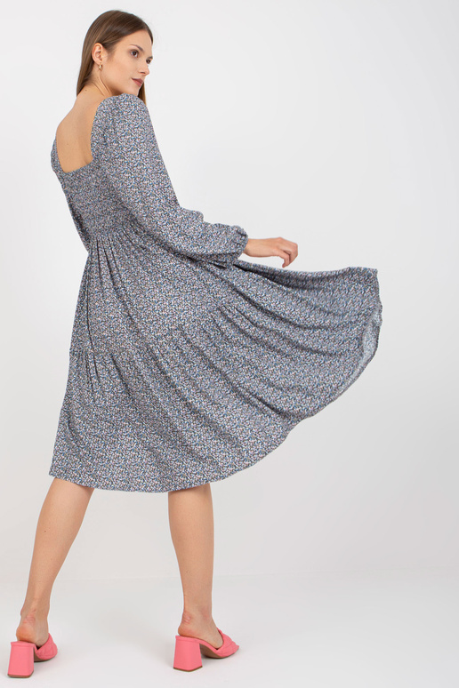 Zila midi kleita ar apdrukām un garām...