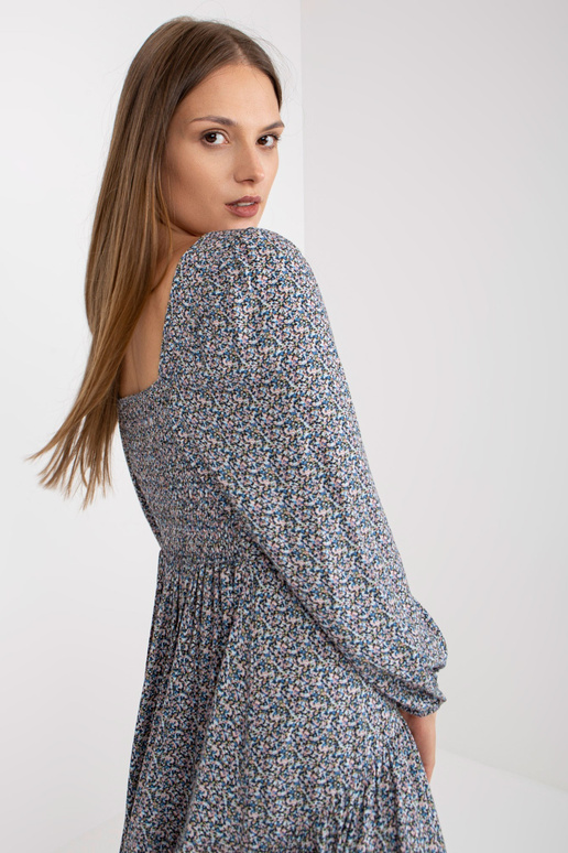 Zila midi kleita ar apdrukām un garām...