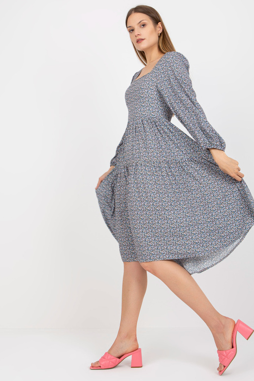 Zila midi kleita ar apdrukām un garām...