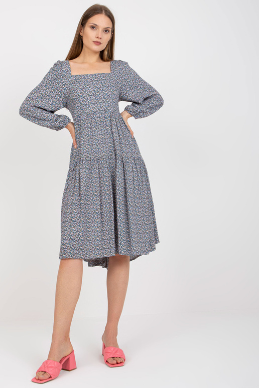 Zila midi kleita ar apdrukām un garām...