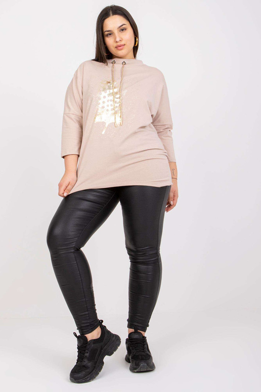 Gaiši bēša brīva liela izmēra blūze...