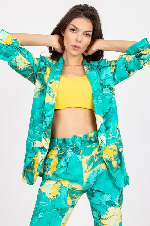 Sieviešu tirkīza vienkāršais žakete... Sieviešu tirkīza vienkāršais žakete...