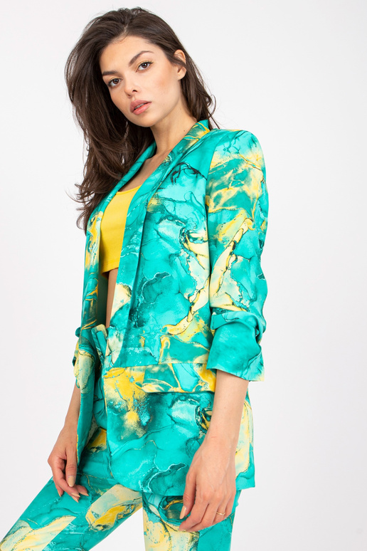 Sieviešu tirkīza vienkāršais žakete... Sieviešu tirkīza vienkāršais žakete...