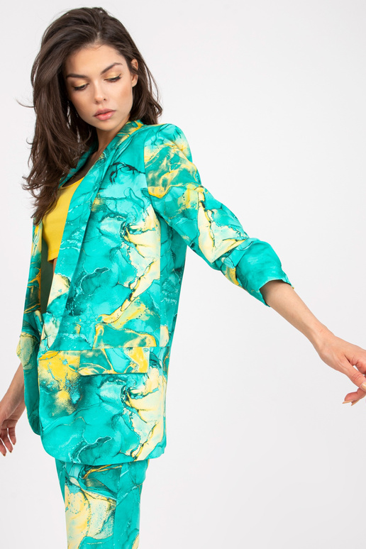 Sieviešu tirkīza vienkāršais žakete... Sieviešu tirkīza vienkāršais žakete...