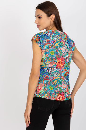 Krāsaina blūze ar V veida... 2