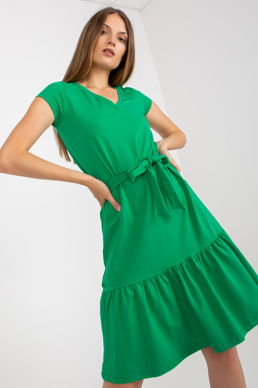 Zaļa pamata kleita ar volāniem RUE PARIS