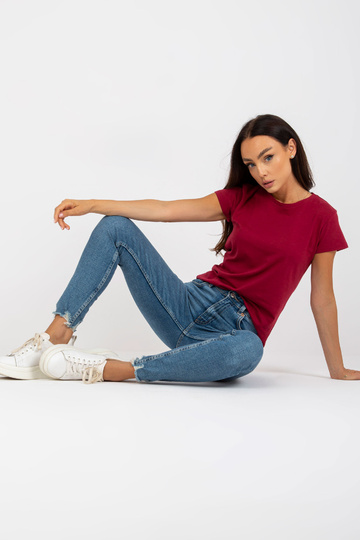 Bordo pamata t-krekls ar...