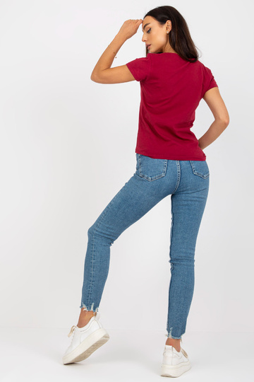 Bordo pamata t-krekls ar... 2