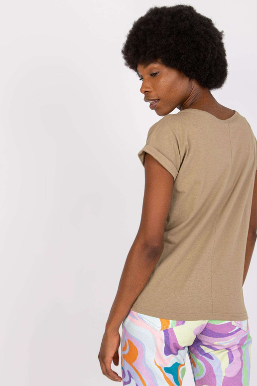 Tumši bēšs dāmu t-krekls basic Ventura