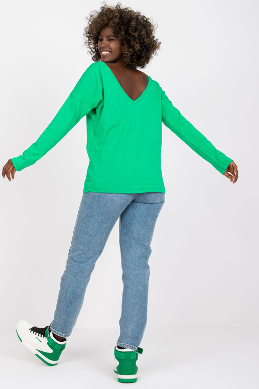 Zaļā kokvilnas pamata blūze Larissa