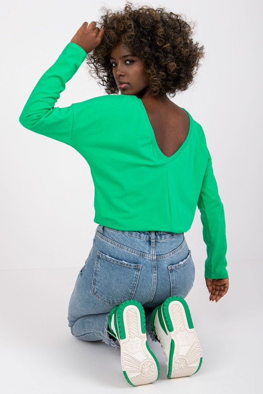 Zaļā kokvilnas pamata blūze Larissa