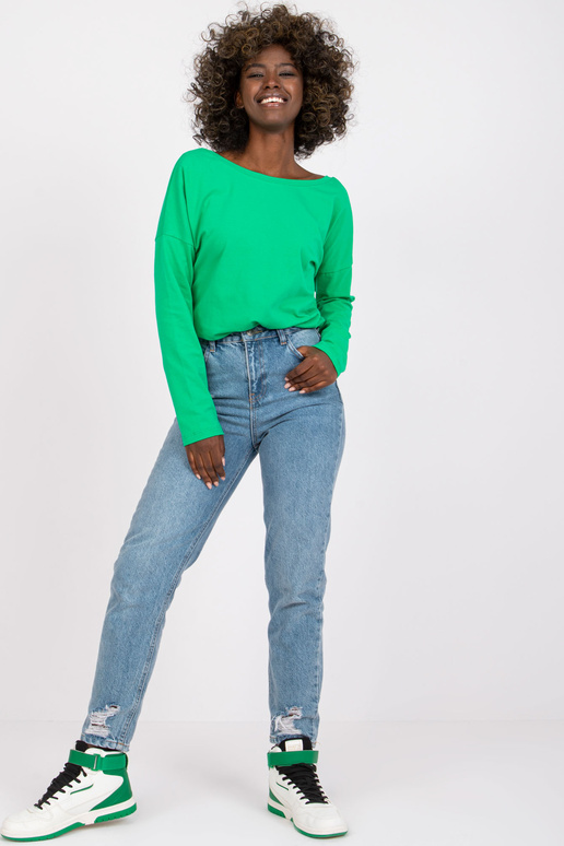 Zaļā kokvilnas pamata blūze Larissa