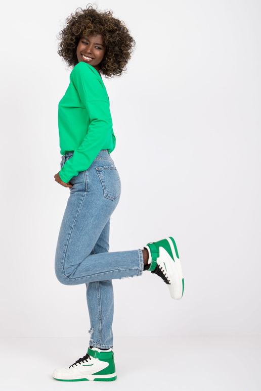 Zaļā kokvilnas pamata blūze Larissa