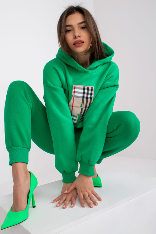 Zaļš džemperis ar plāksteri un kapuci...