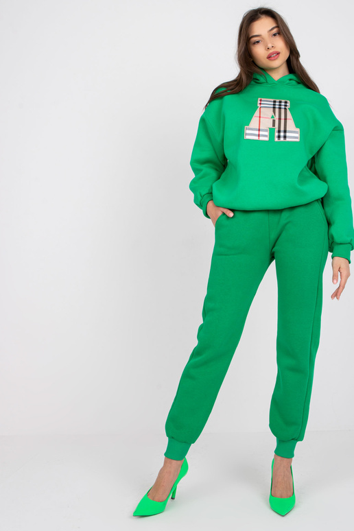 Zaļš džemperis ar plāksteri un kapuci...