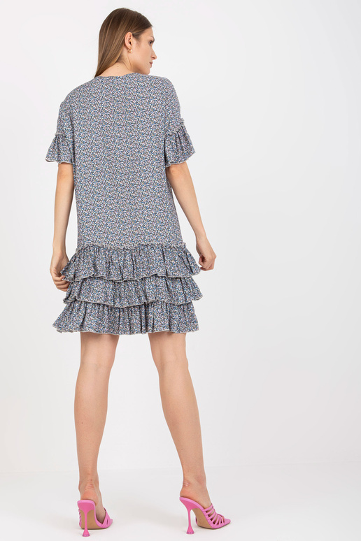 Zila mini kleita ar volāniem un...