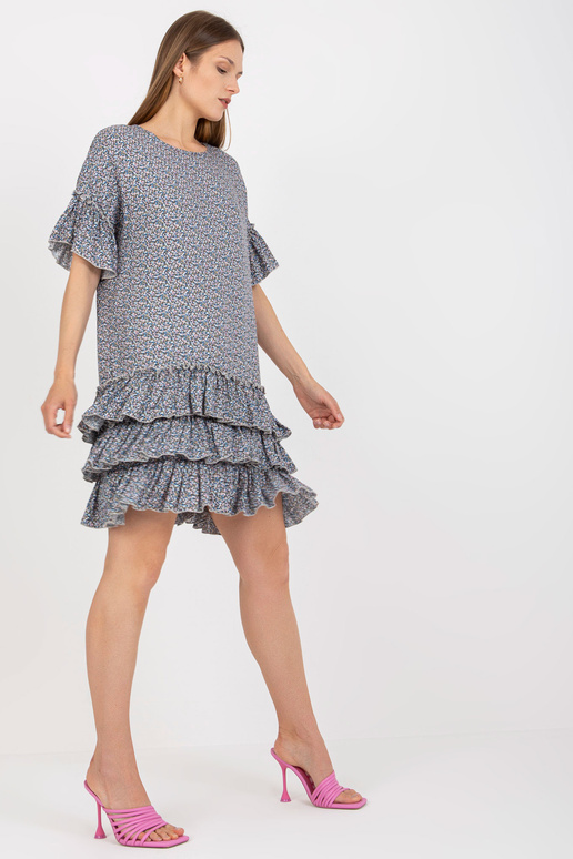 Zila mini kleita ar volāniem un...