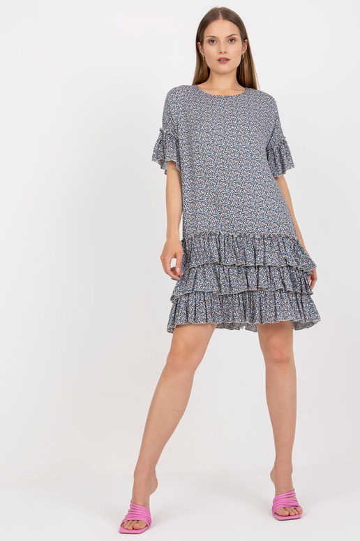 Zila mini kleita ar volāniem un...