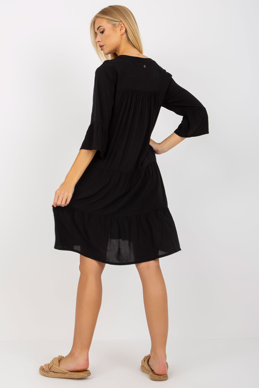 Melna viskozes boho kleita ar... Melna viskozes boho kleita ar...