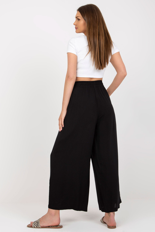 Melnas platas auduma bikses ar...