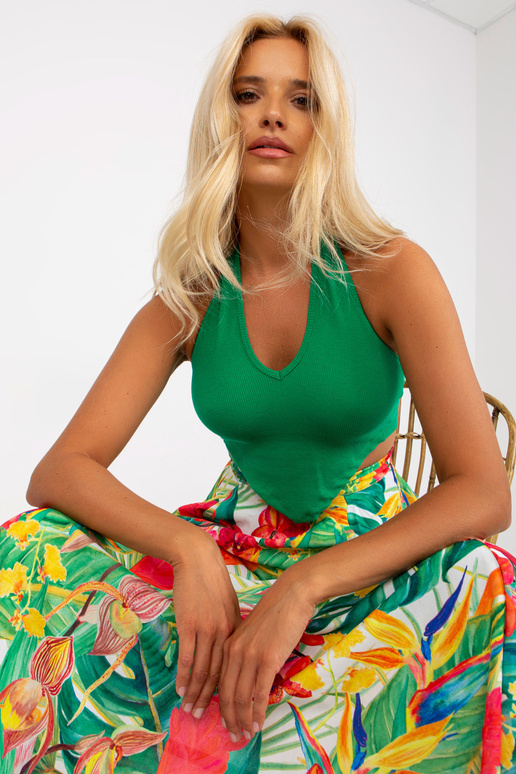 RUE PARIS Zaļa rievota mugurpuse ar...