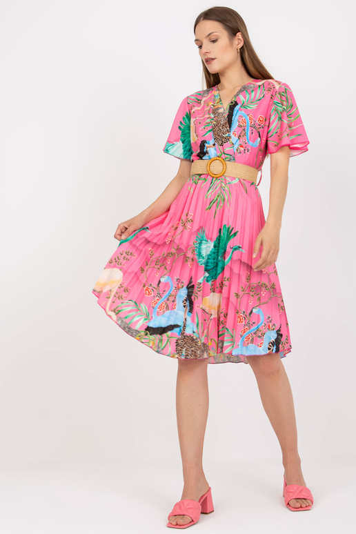 Rozā vasaras kleita ar apdrukām un...