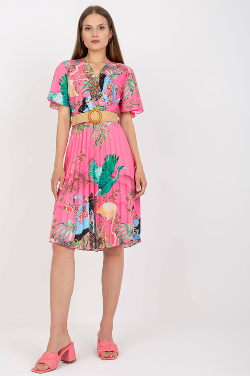 Rozā vasaras kleita ar apdrukām un...