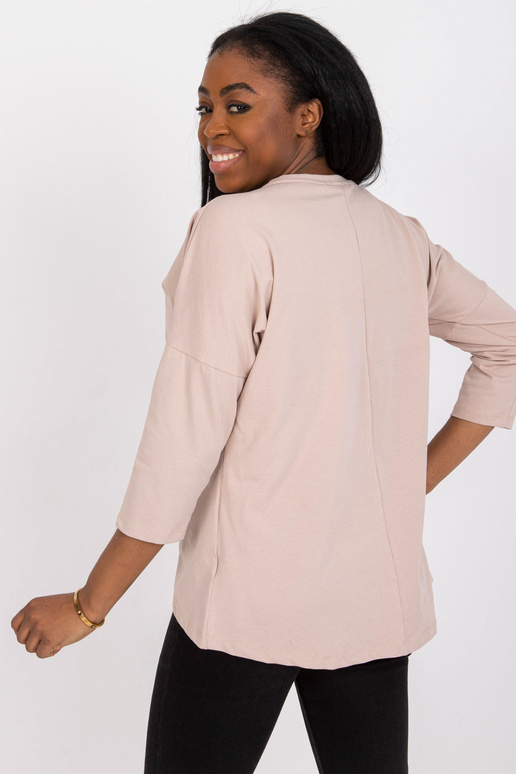 Gaiši bēša ikdienas kokvilnas blūze