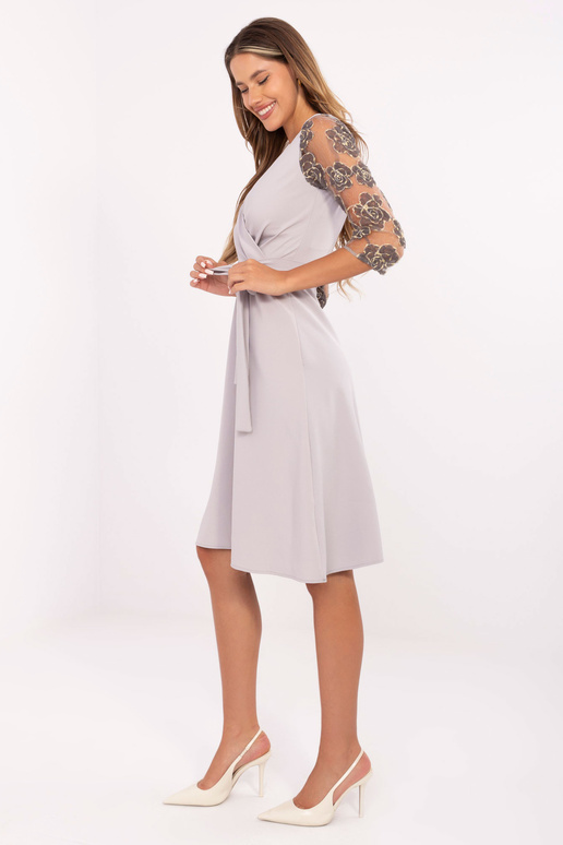 Pelēka Midi kokteiļkleita ar...